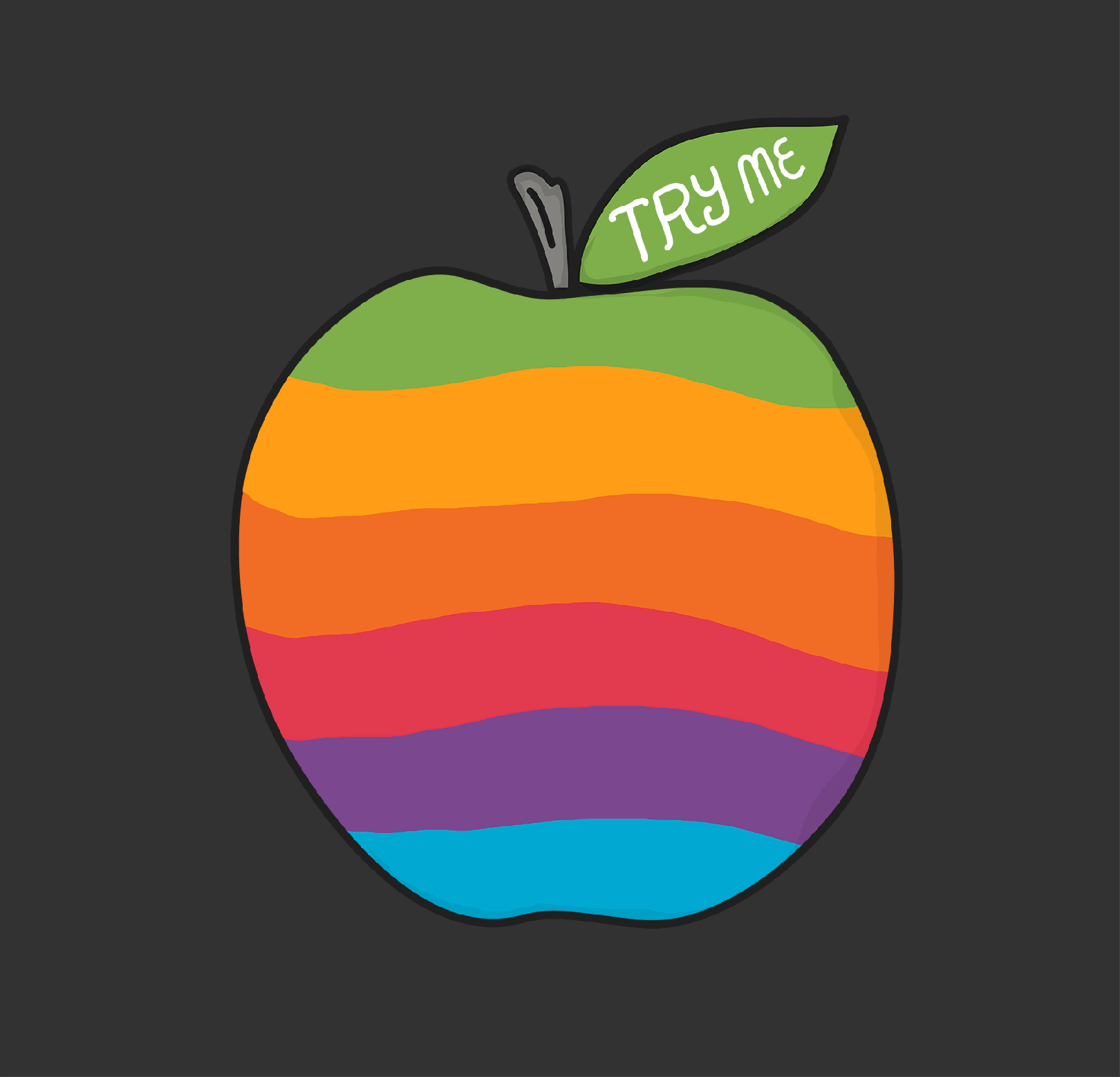 Colored Apple Logo bite.